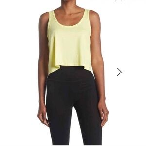 NWT BP. Washed Crop Swing Tank In Yellow Lemonade medium